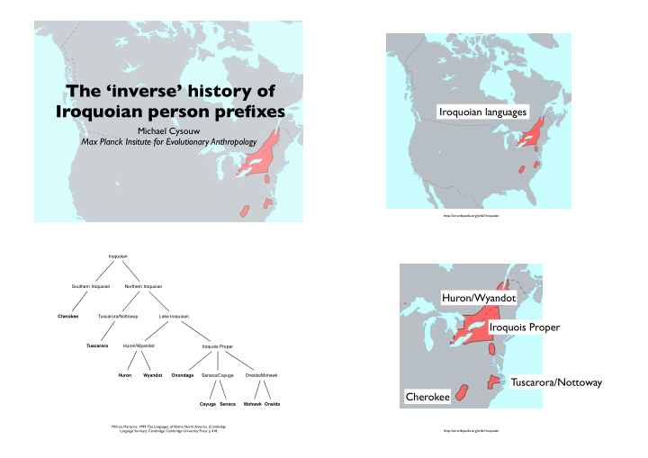 the inverse history of iroquoian person prefixes
