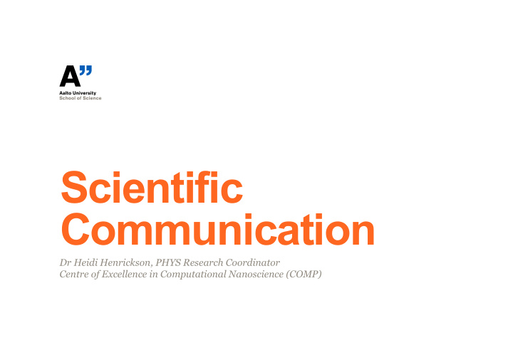 scientific communication