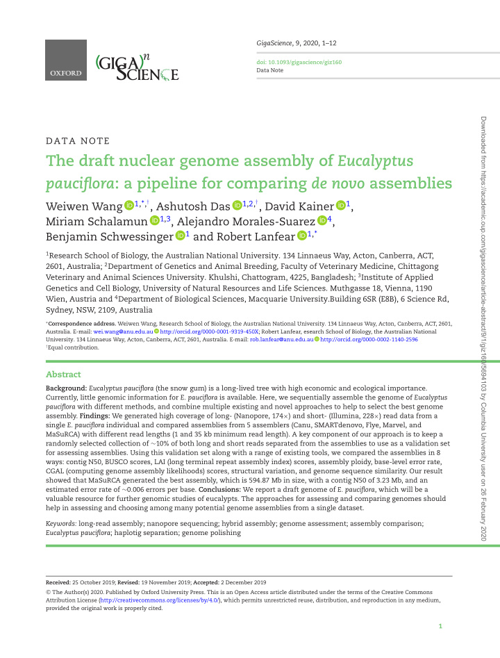 the draft nuclear genome assembly of eucalyptus