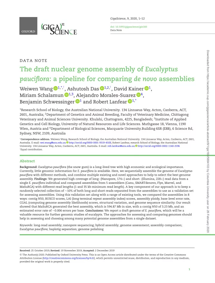 the draft nuclear genome assembly of eucalyptus