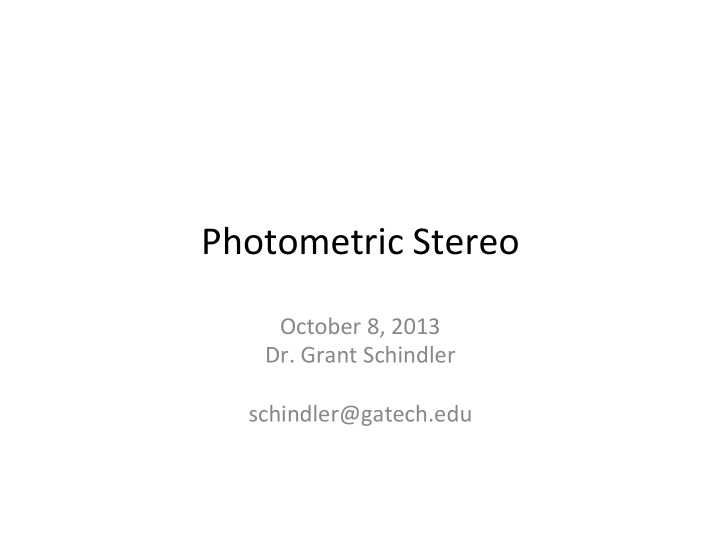 photometric stereo