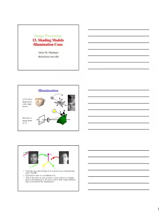 Image Processing  13. Shading Models  Illumination Cone  Aleix M. Martinez  aleix@ece.osu.edu