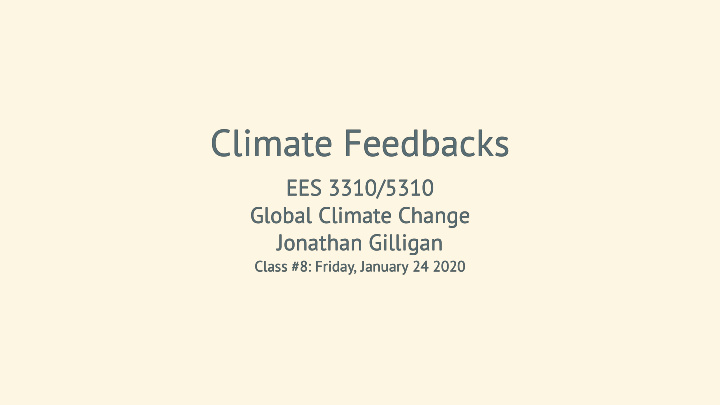 climate feedbacks climate feedbacks