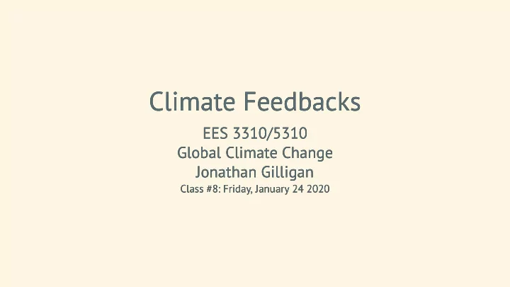 climate feedbacks climate feedbacks