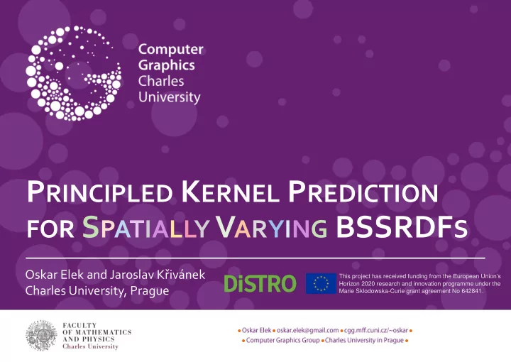 p rincipled k ernel p rediction