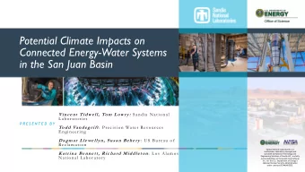 Potential Climate Impacts on  Connected Energy-Water Systems  in the San Juan Basin Vincent Tid