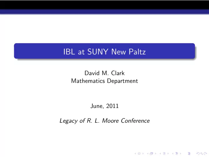 ibl at suny new paltz