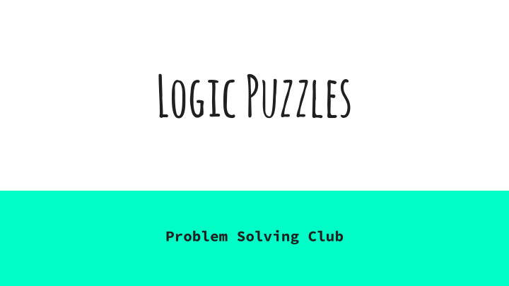 logic puzzles