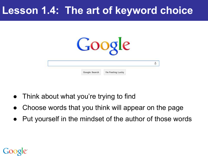 lesson 1 4 the art of keyword choice