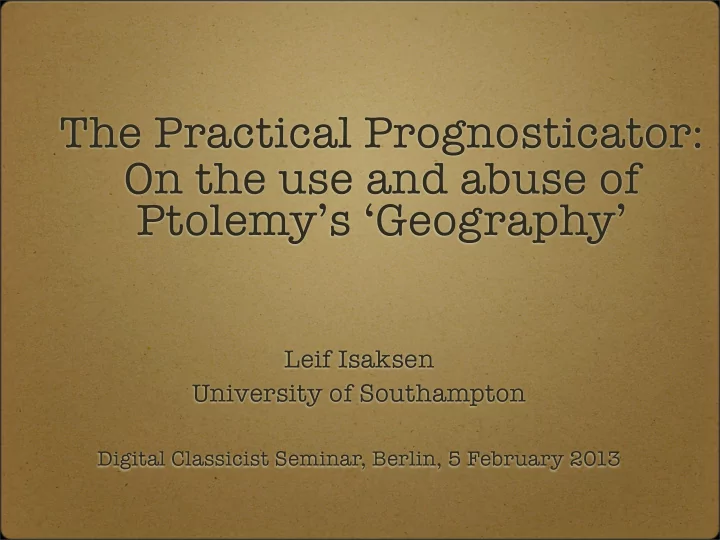 the practical prognosticator on the use and abuse of