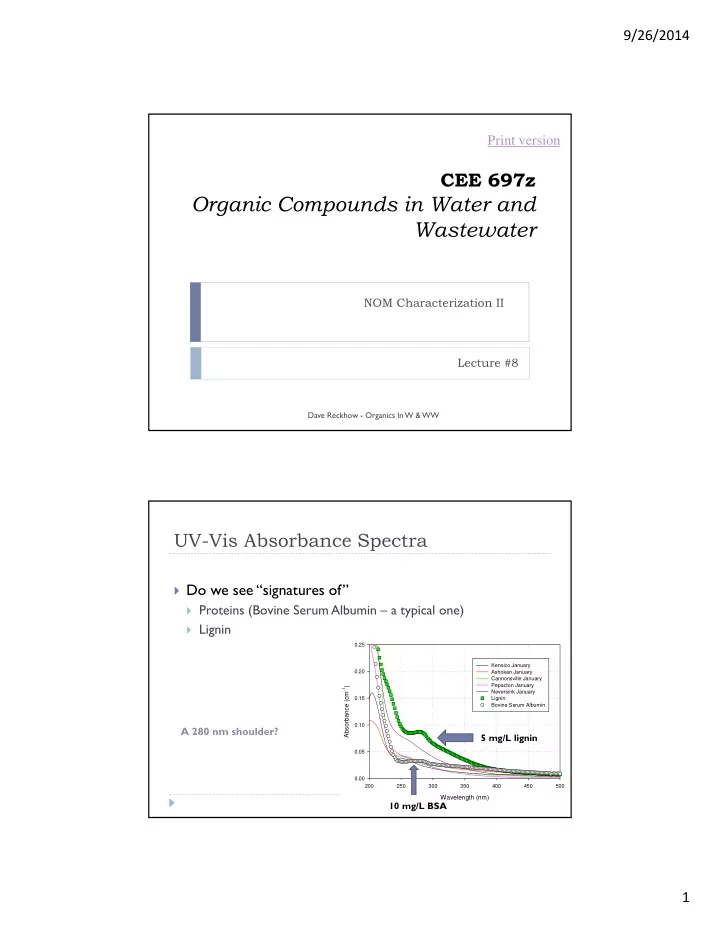 organic compounds in water and wastewater