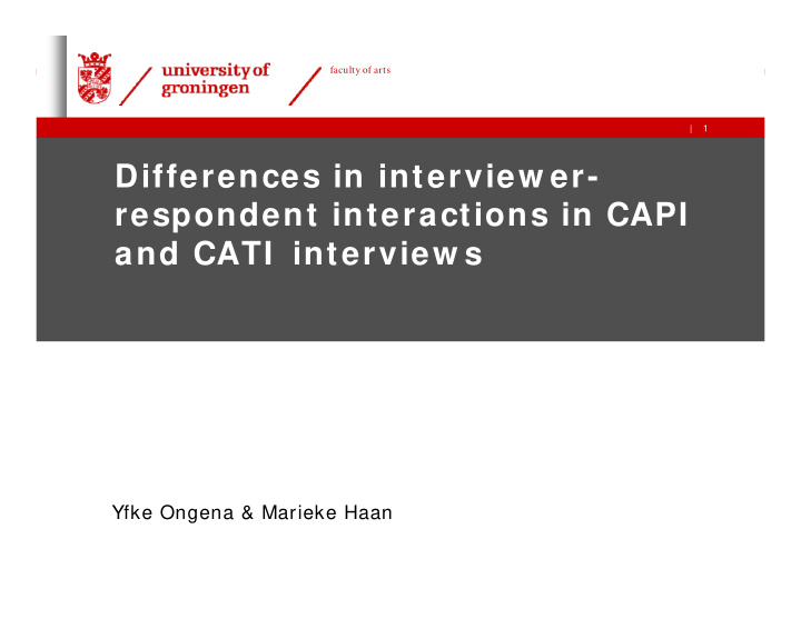 differences in interview er respondent interactions in