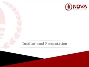 Institutional Presentation  The NOVA Association  NON-COMPREHENSIVE LIST OF SCHOOLS  NOVA is a