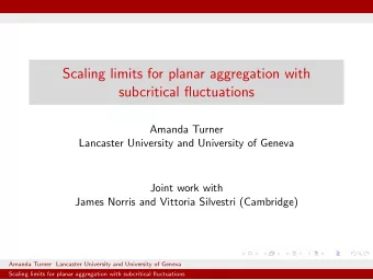 Scaling limits for planar aggregation with  subcritical fluctuations  Amanda Turner  Lancaster