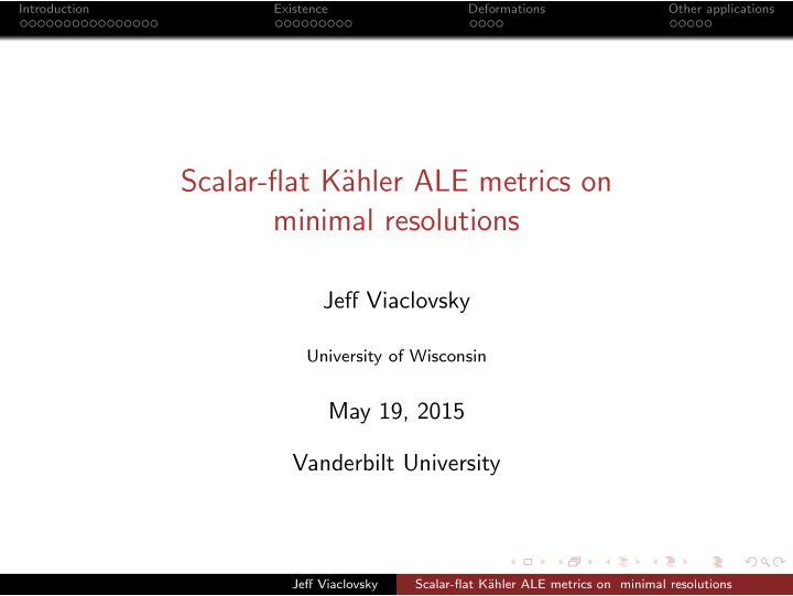 scalar flat k ahler ale metrics on minimal resolutions