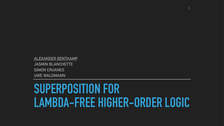 superposition for lambda free higher order logic