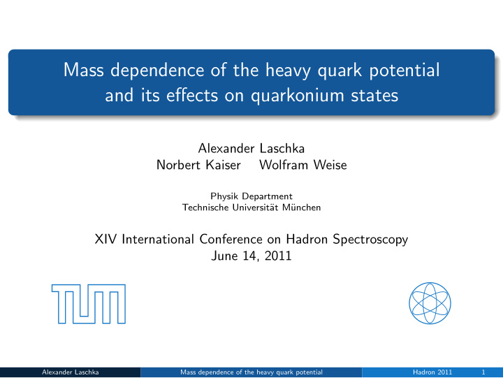 mass dependence of the heavy quark potential and its
