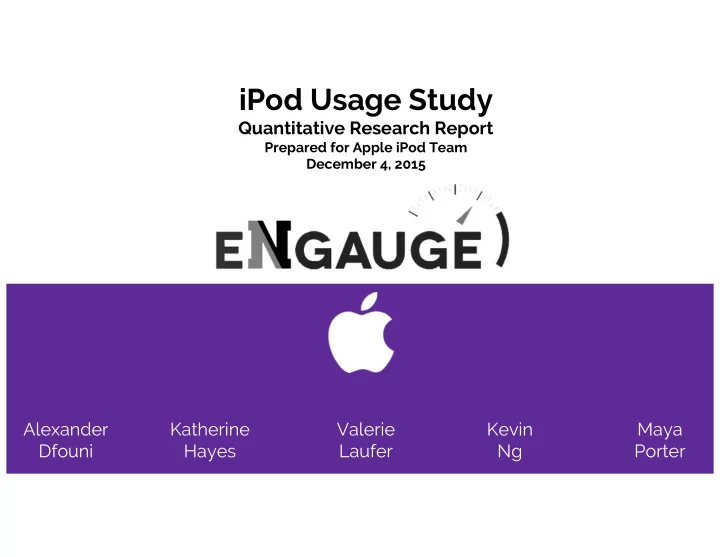 ipod usage study