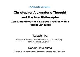 Christopher Alexanders Thought  and Eastern Philosophy  Zen, Mindfulness and Egoless Creation