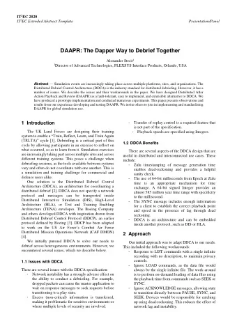 DAAPR: The Dapper Way to Debrief Together Alexander Streit 1 1 Director of Advanced Technologies,