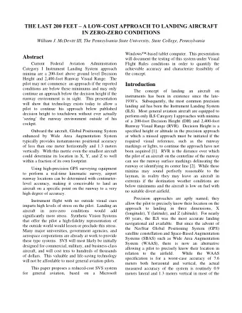 THE LAST 200 FEET  A LOW - COST APPROACH TO LANDING AIRCRAFT IN ZERO - ZERO CONDITIONS  William