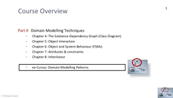 Course Overview  Part II Domain Modelling Techniques    Chapter 4: The Existence-Dependency