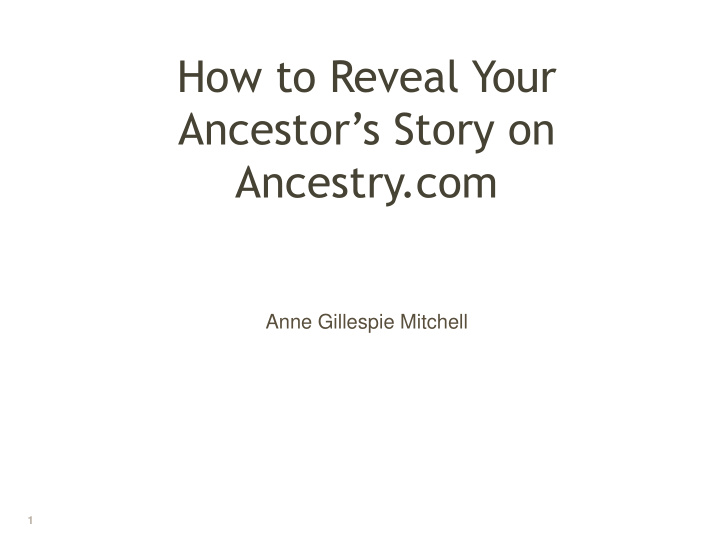 ancestor s story on