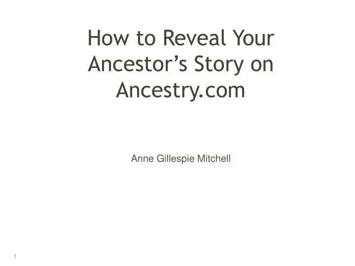 ancestor s story on