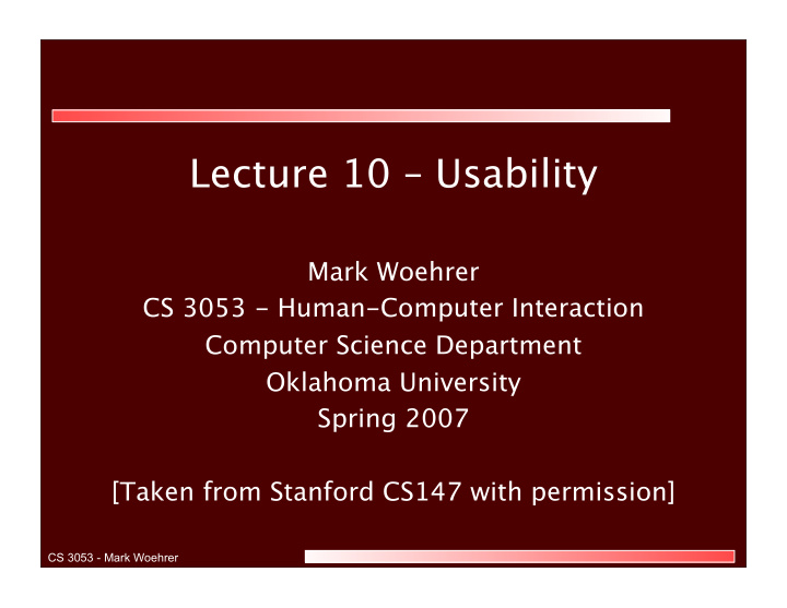 lecture 10 usability