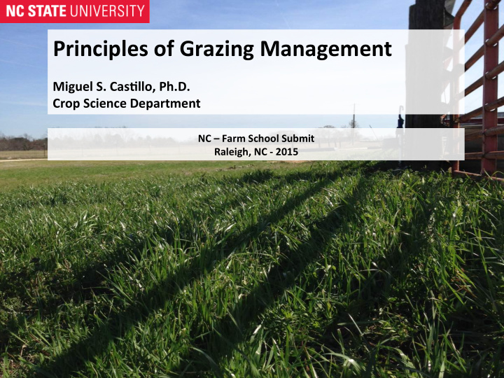 principles of grazing management