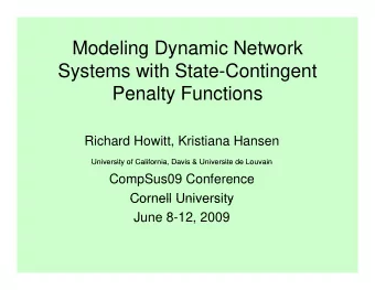 Modeling Dynamic Network  Modeling Dynamic Network  Systems with State-Contingent  Penalty