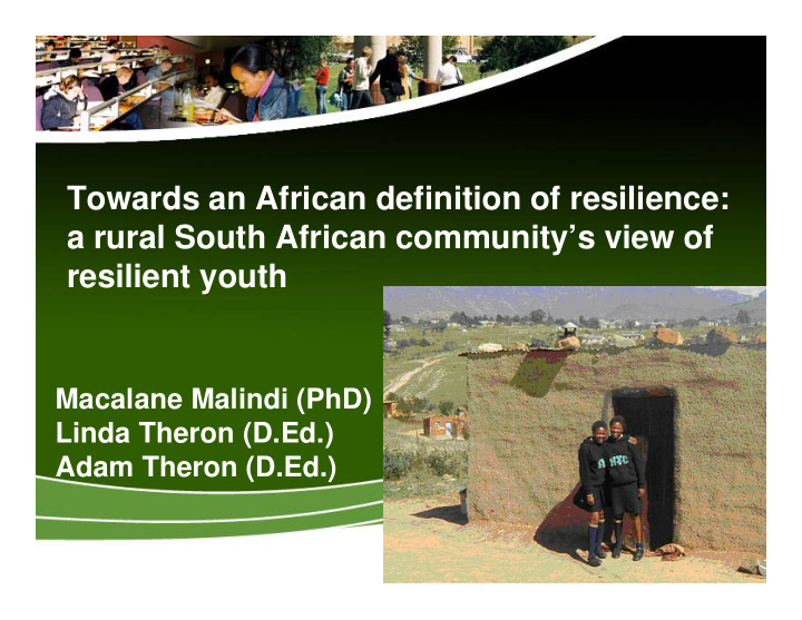 towards an african definition of resilience a rural south
