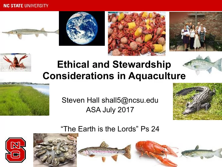 ethical and stewardship considerations in aquaculture