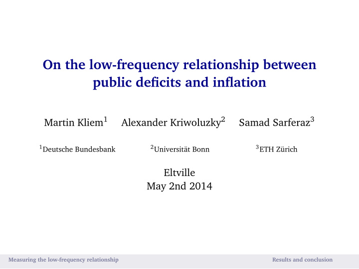 on the low frequency relationship between public deficits