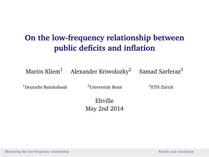on the low frequency relationship between public deficits