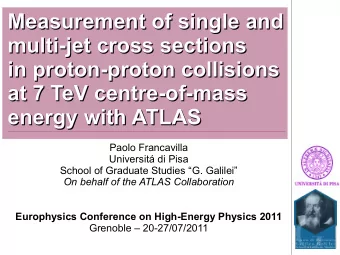 Mea  easu  sureme  rement of sin  single  le an  and  d  Measurement of single and  multi-jet c  mu