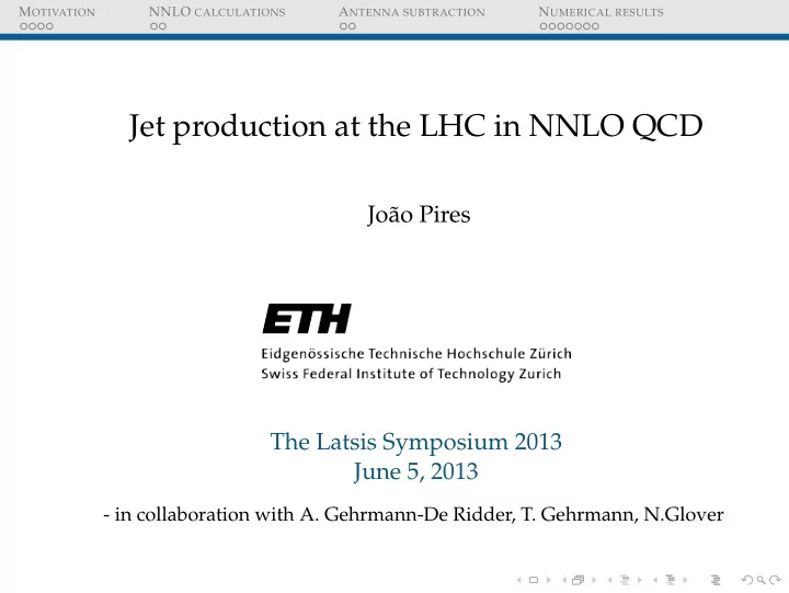 jet production at the lhc in nnlo qcd