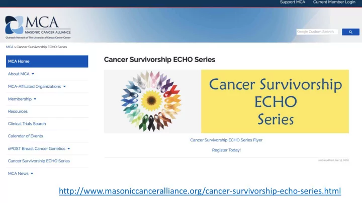 http masoniccanceralliance org cancer survivorship echo