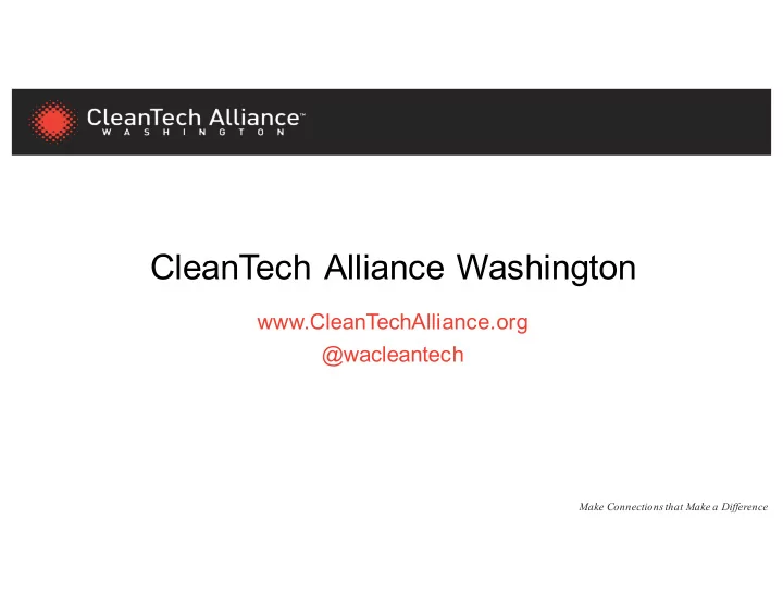 cleantech alliance washington