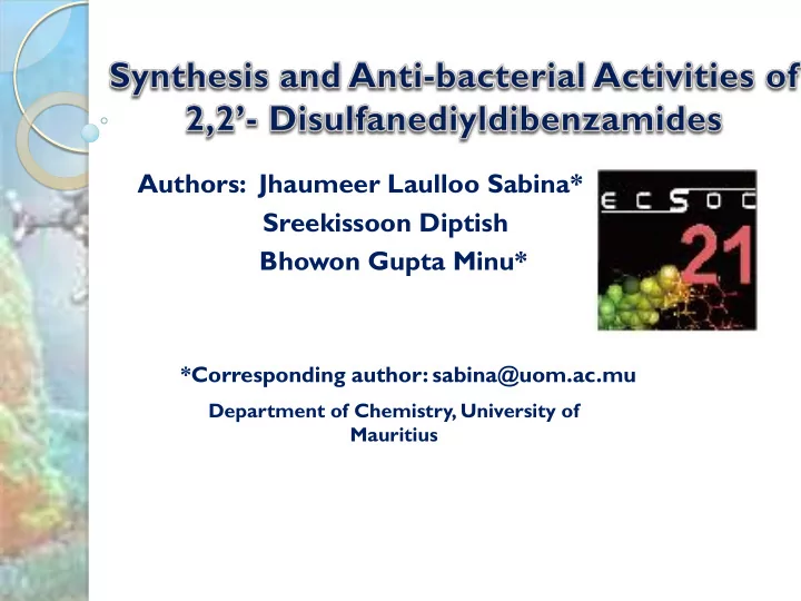 corresponding author sabina uom ac mu department of