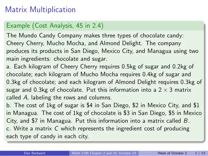 matrix multiplication