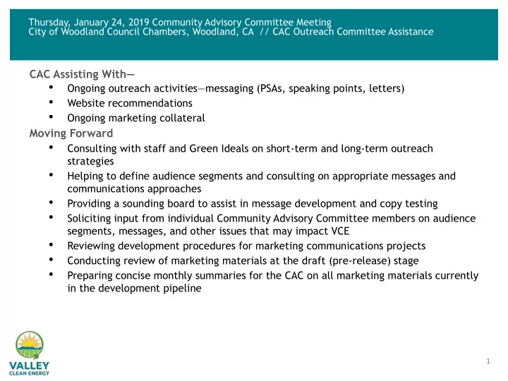ongoing outreach activities messaging psas speaking