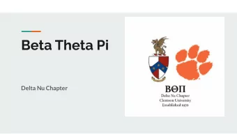 Beta Theta Pi  Delta Nu Chapter  Organization and Chapter History  Nationally founded in 1839