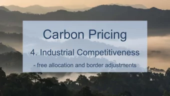 Carbon Pricing  4. Industrial Competitiveness  - free allocation and border adjustments  Among the