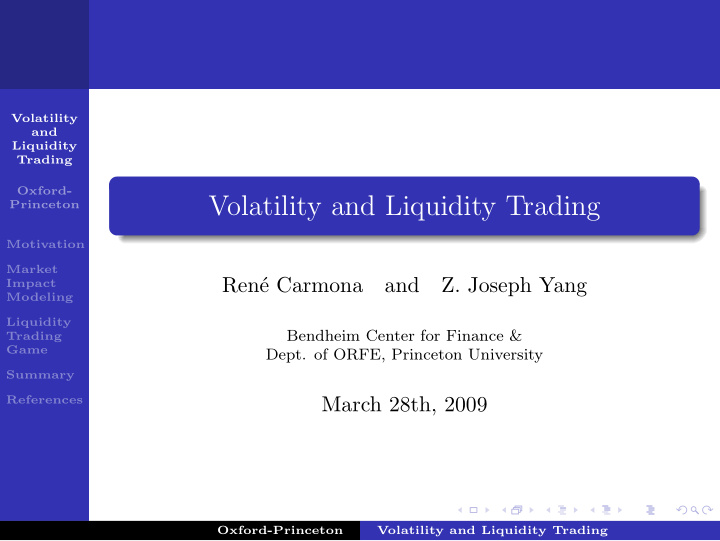 volatility and liquidity trading