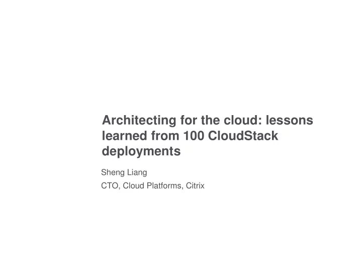 architecting for the cloud lessons learned from 100