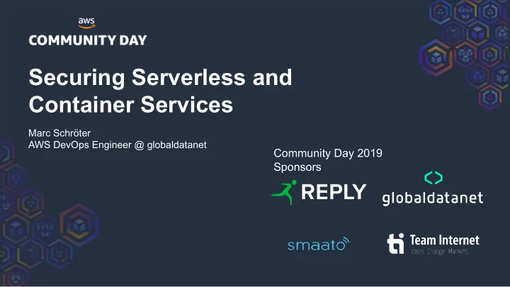 securing serverless and container services