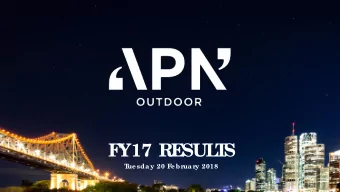 F  Y17 RE  SUL  T  S  T  ue sda y 20 F  e brua ry 2018  Age nda  2017  Hig hlig hts  Re sults