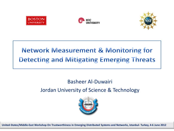 basheer al duwairi jordan university of science technology