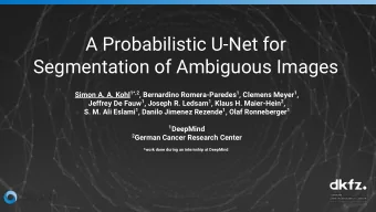 A Probabilistic U-Net for  Segmentation of Ambiguous Images Simon A. A. Kohl 1*,2 , Bernardino